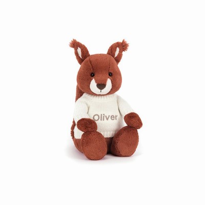 Jellycat Bashful Squirrel with Cream Jumper Australia | 315908PWS